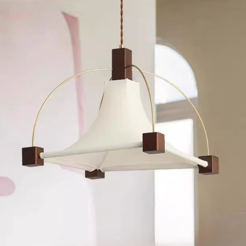Interior Design Remote - Designer Elegant Square Fabric Restaurant Pendant