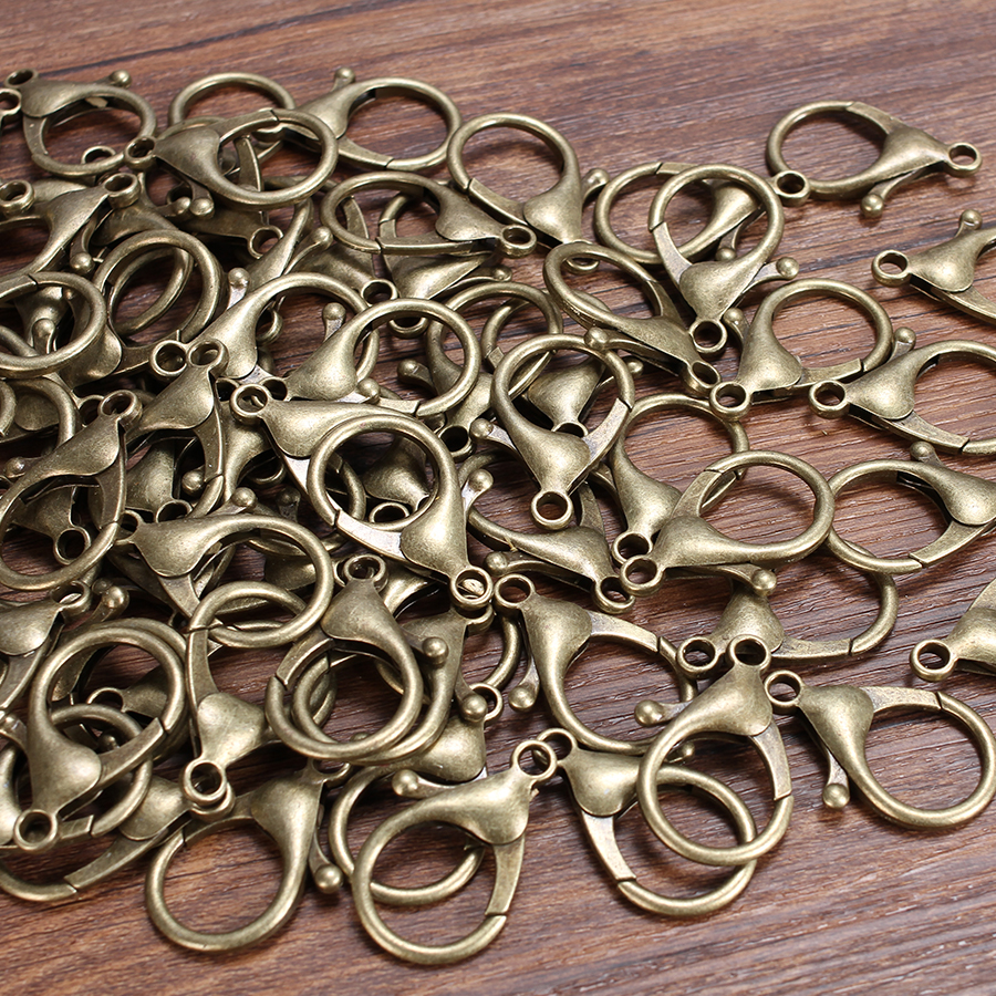 Antique Brass Hook - 30pcs/lot Large Heart Antique Bronze Lobster