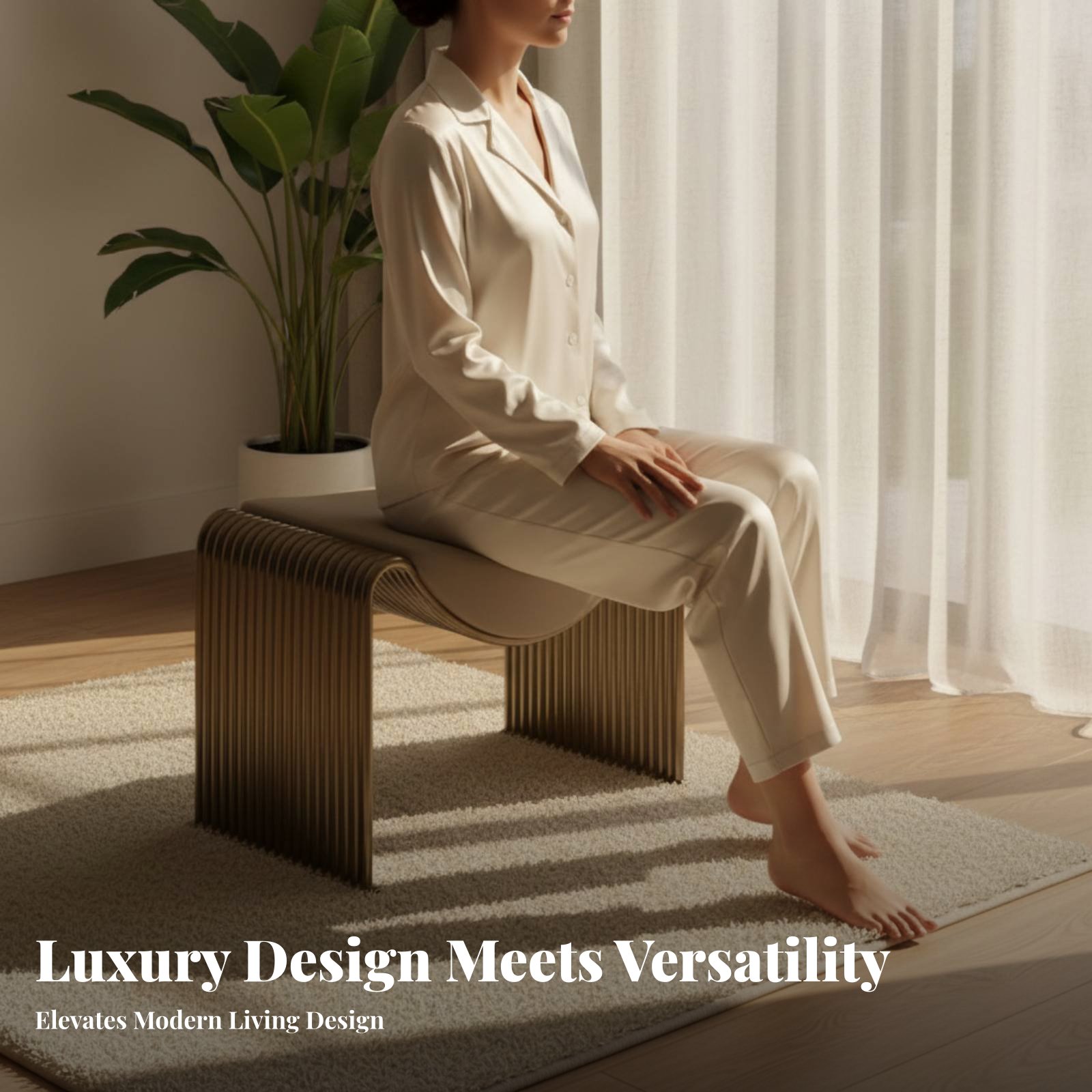 Interior Designer - M-Shaped Vanity Stool Italian Inspired Indoor
