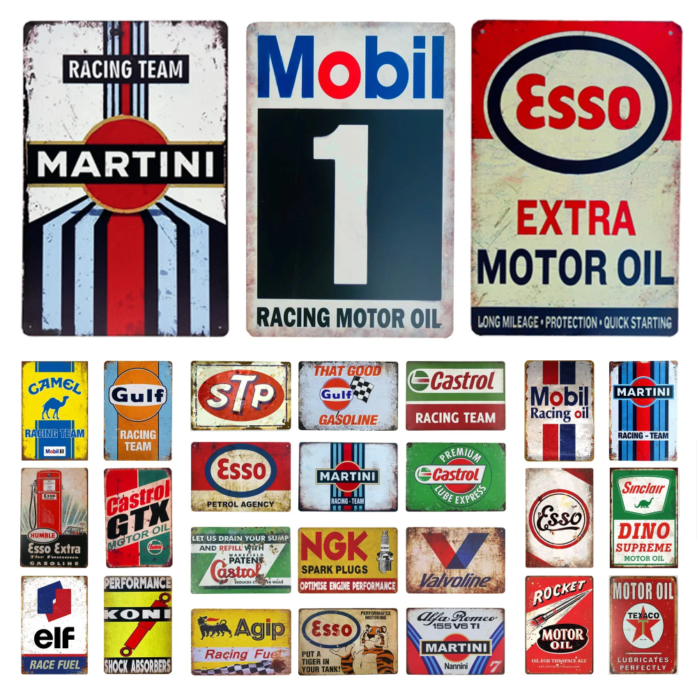 Interior Designer - Vintage-Style Motor Oil Gas Signs -