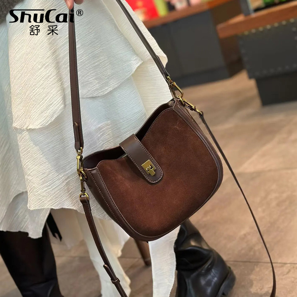Interior Design News - Genuine Grade Suede Leather Women‘s Shoulder