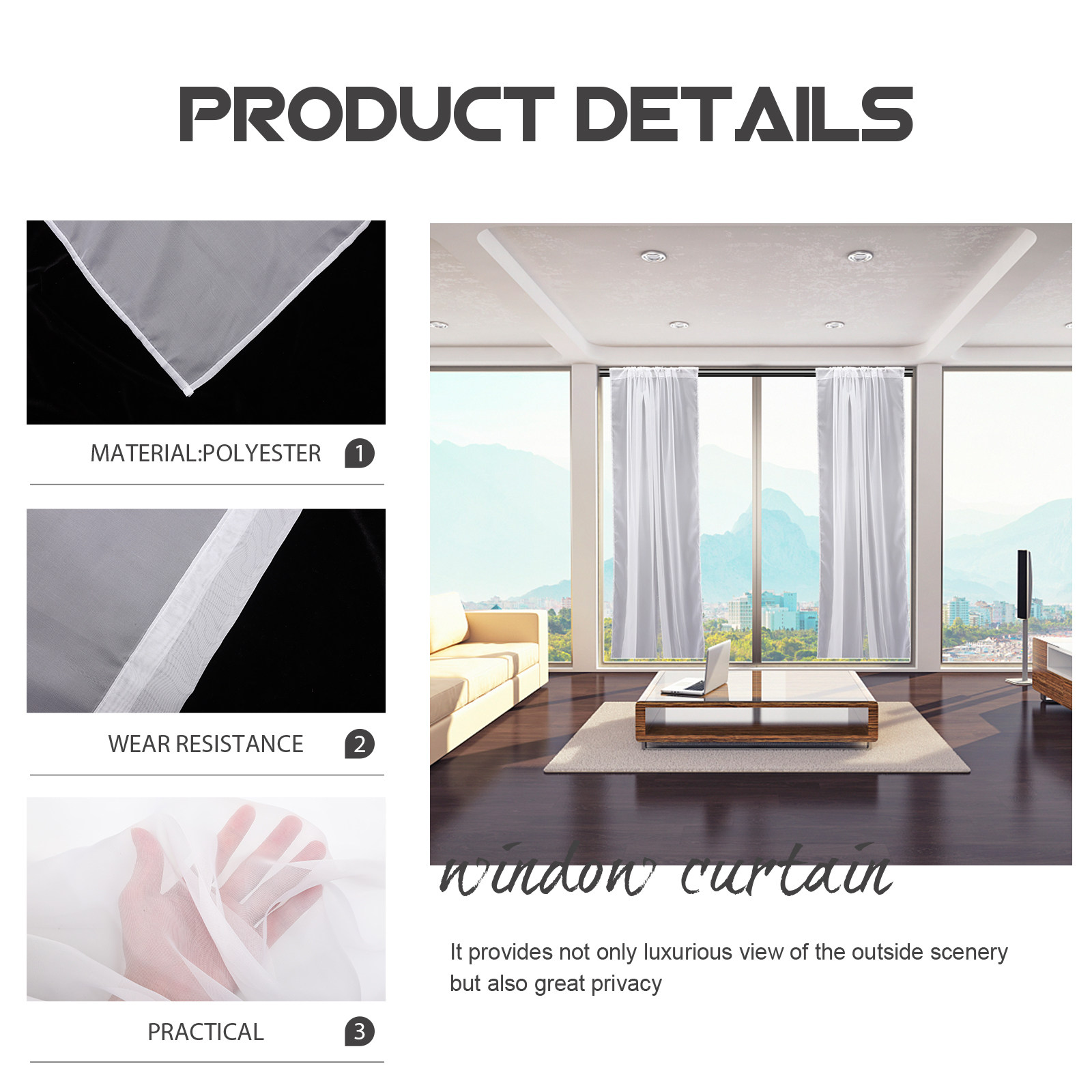 2Pcs Window Curtain Sheer Curt - Interior Designer avis et prix