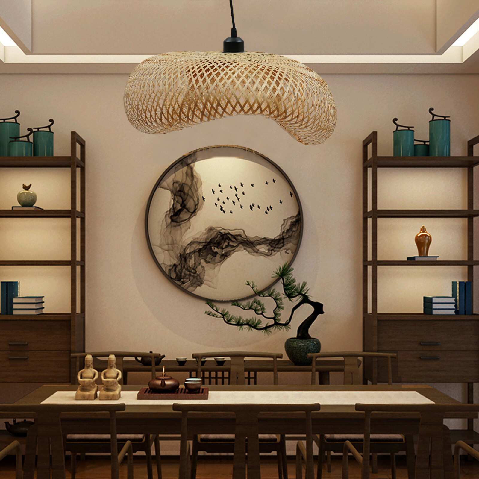 Bamboo Wicker Rattan Shade Pen - Wicker Pendant Shade avis et prix