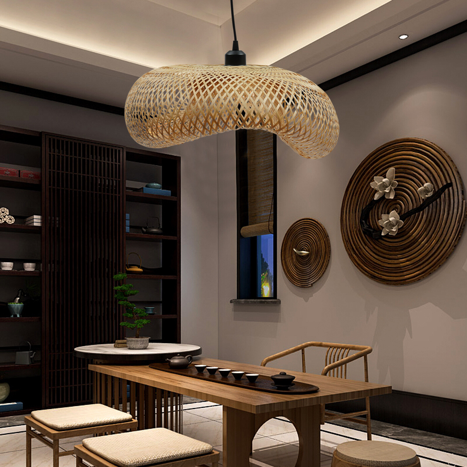 Bamboo Wicker Rattan Shade Pen - Wicker Pendant Shade avis et prix