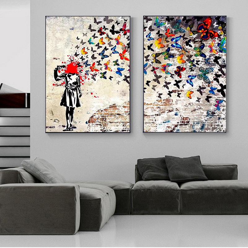Banksy Butterfly Girl Poster a - Interior Design House avis et prix