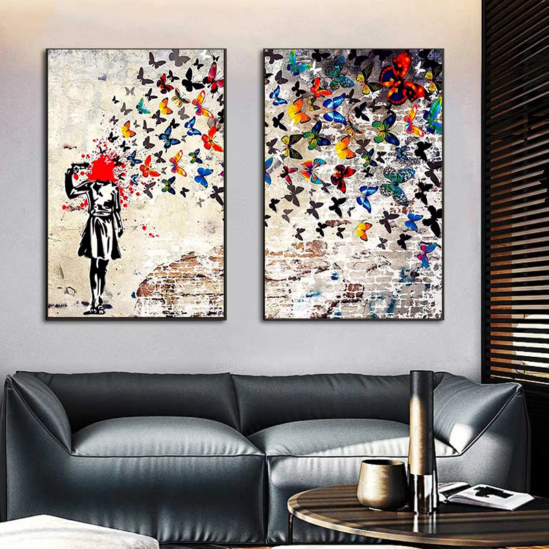 Banksy Butterfly Girl Poster a - Interior Design House avis et prix