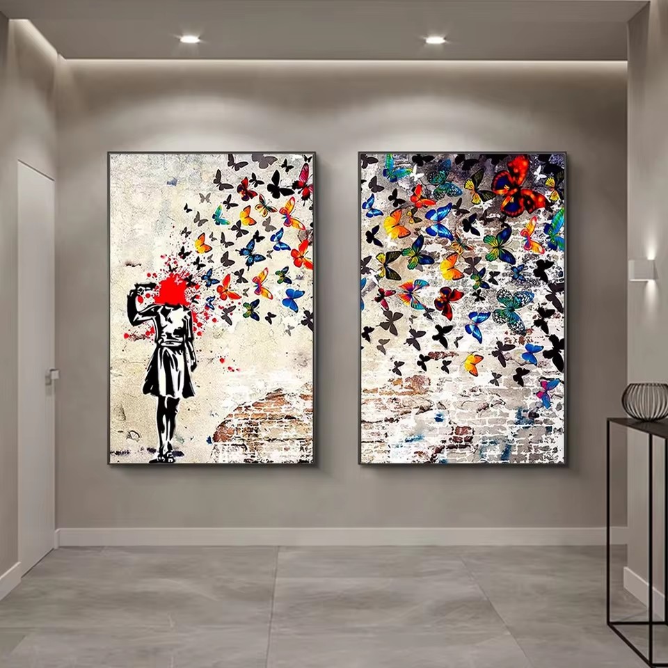 Banksy Butterfly Girl Poster a - Interior Design House avis et prix