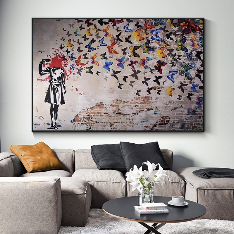 Banksy Butterfly Girl Poster a - Interior Design House avis et prix