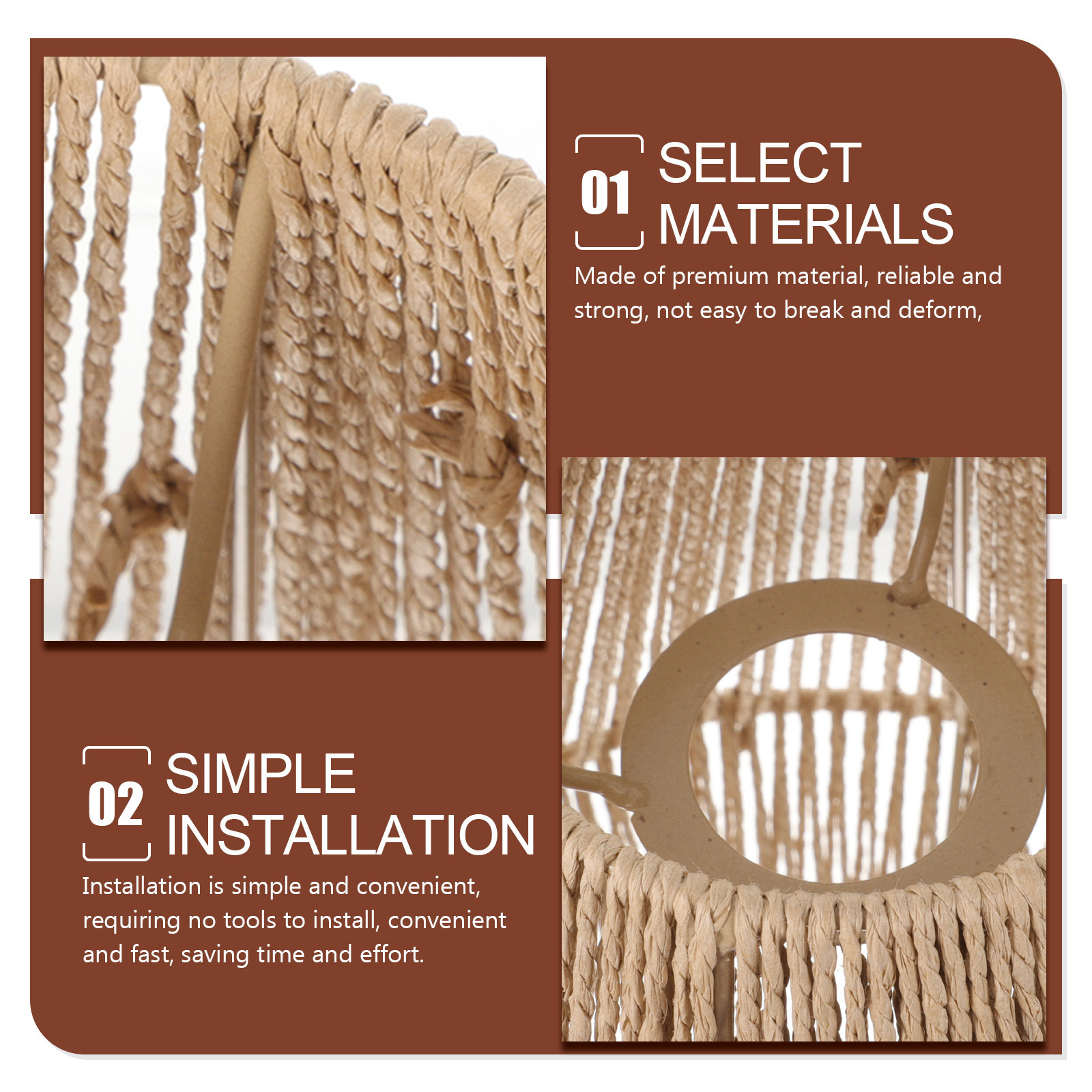 Woven Lamp Shade Retro Rustic  - Wicker Pendant Shade avis et prix