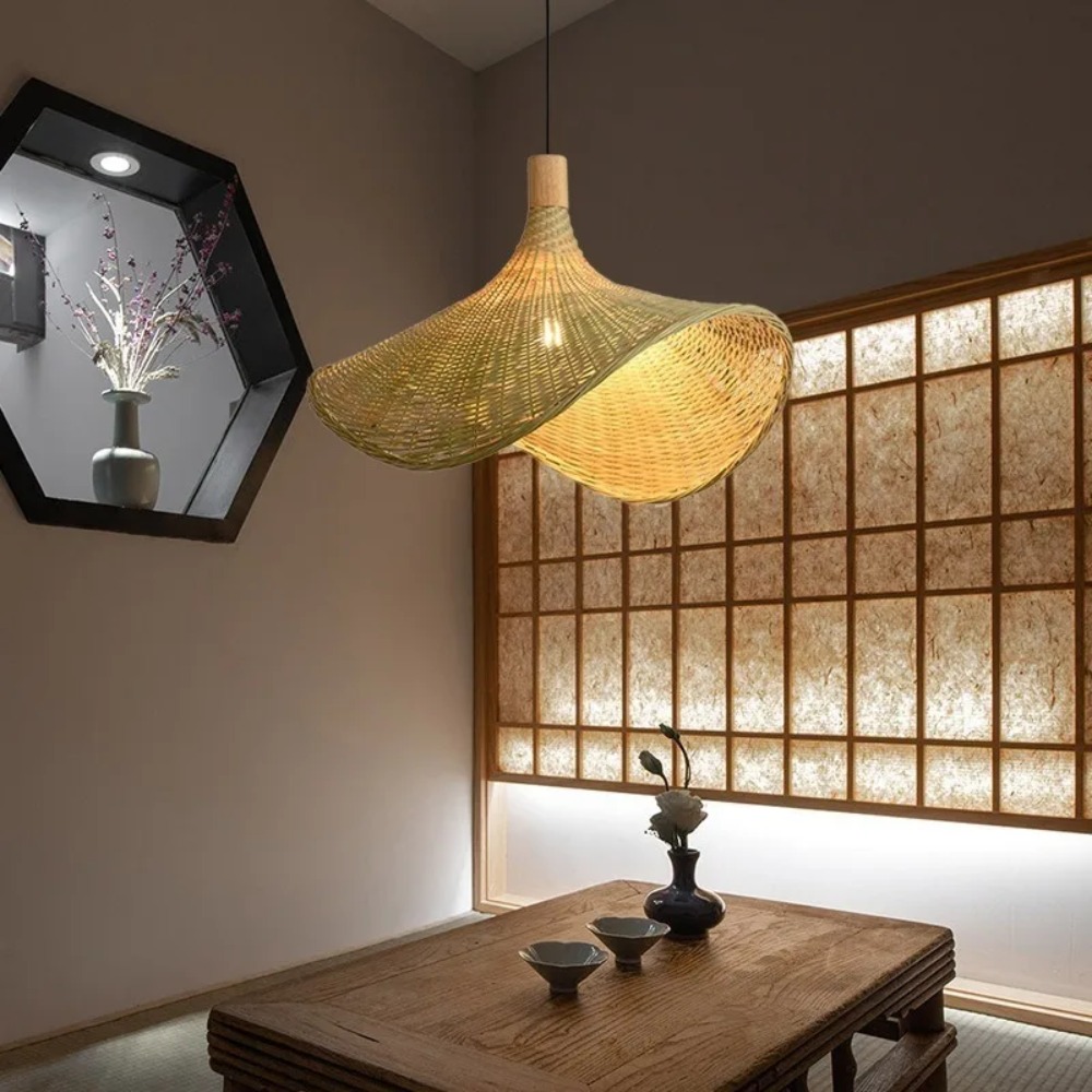 Woven Natural Bamboo Decor Lig - Wicker Pendant Shade avis et prix
