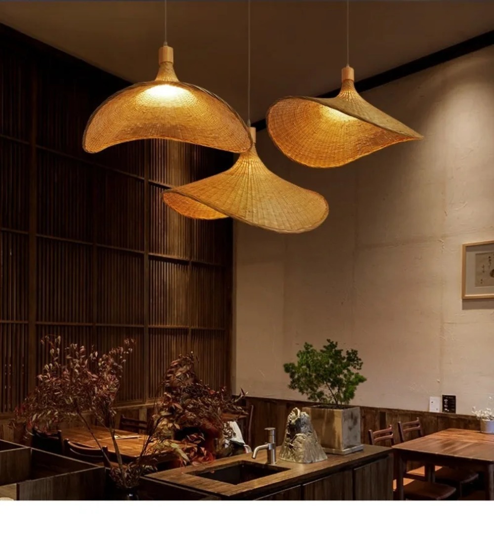 Woven Natural Bamboo Decor Lig - Wicker Pendant Shade avis et prix