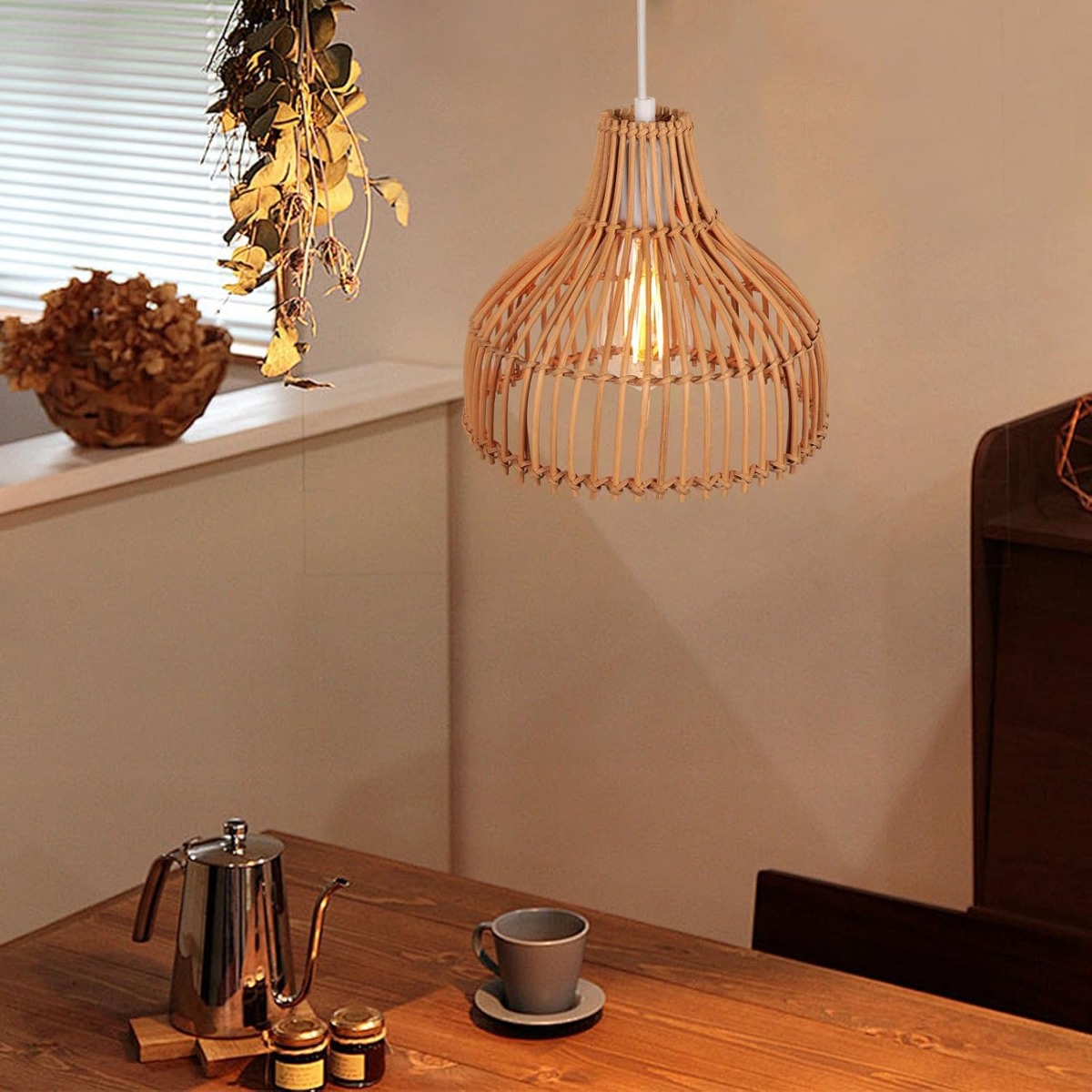 Rattan Woven Pendant Lamp Boho - Wicker Pendant Shade avis et prix
