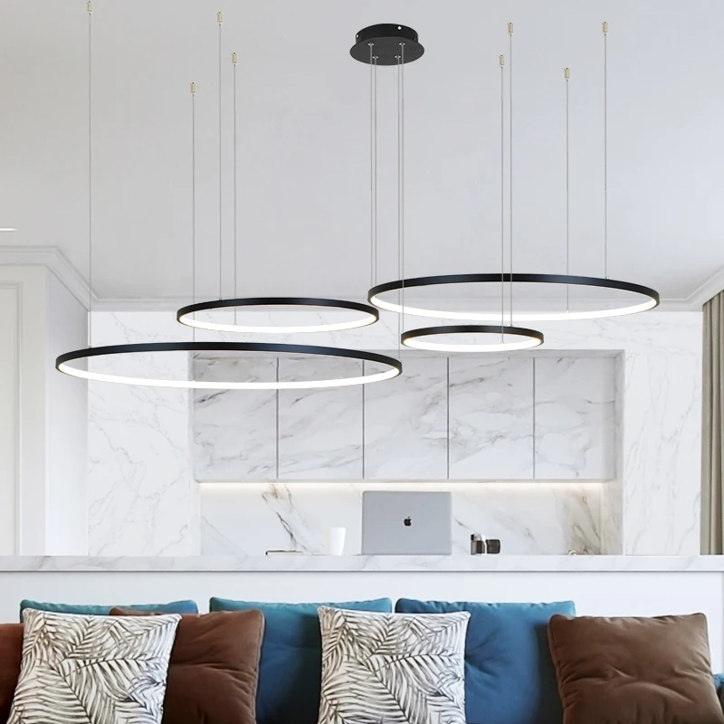 Modern LED Circle Rings Chande - Interior Design Remote avis et prix