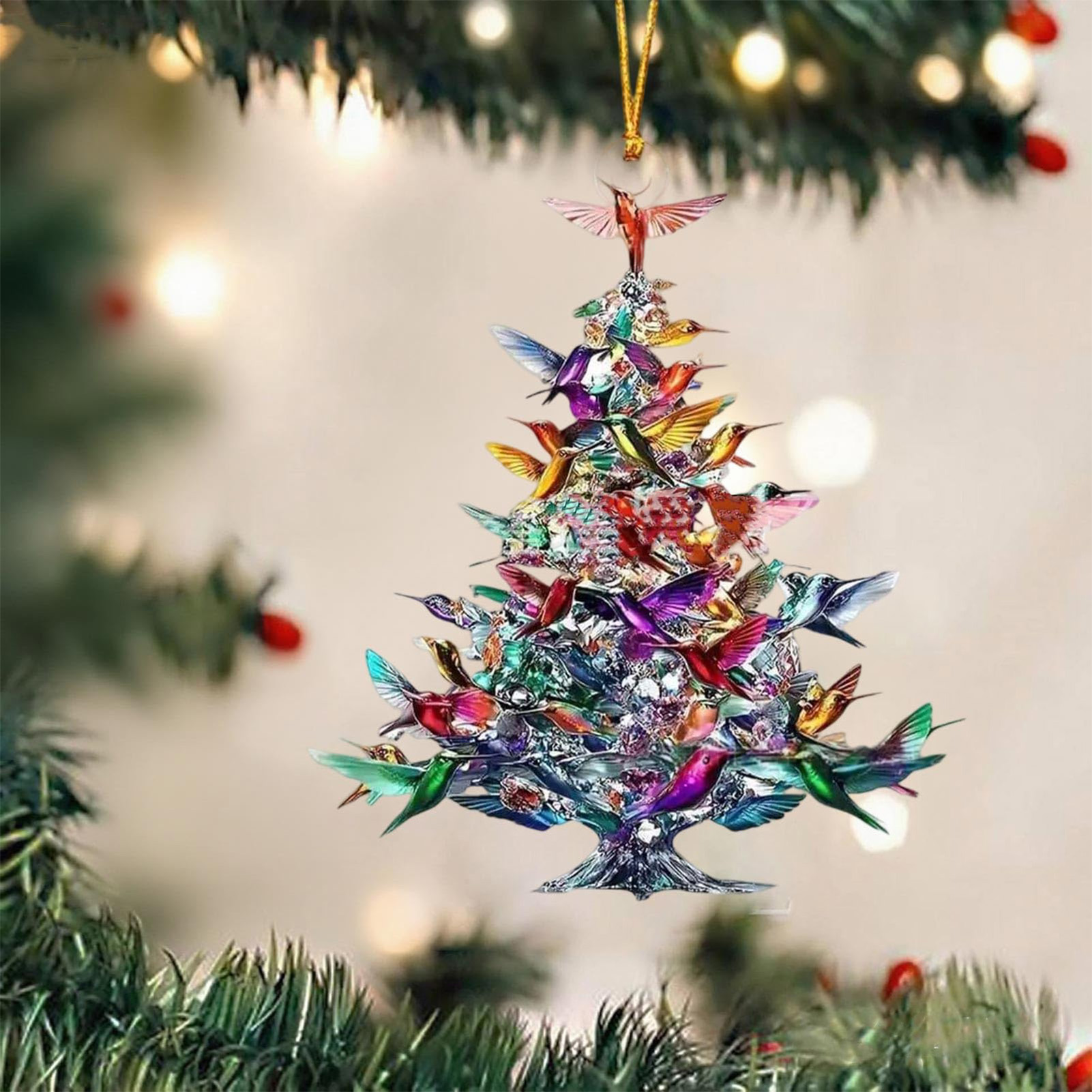 8cm 2D Acrylic Bird Ornaments  - Interior Design Xmas avis et prix