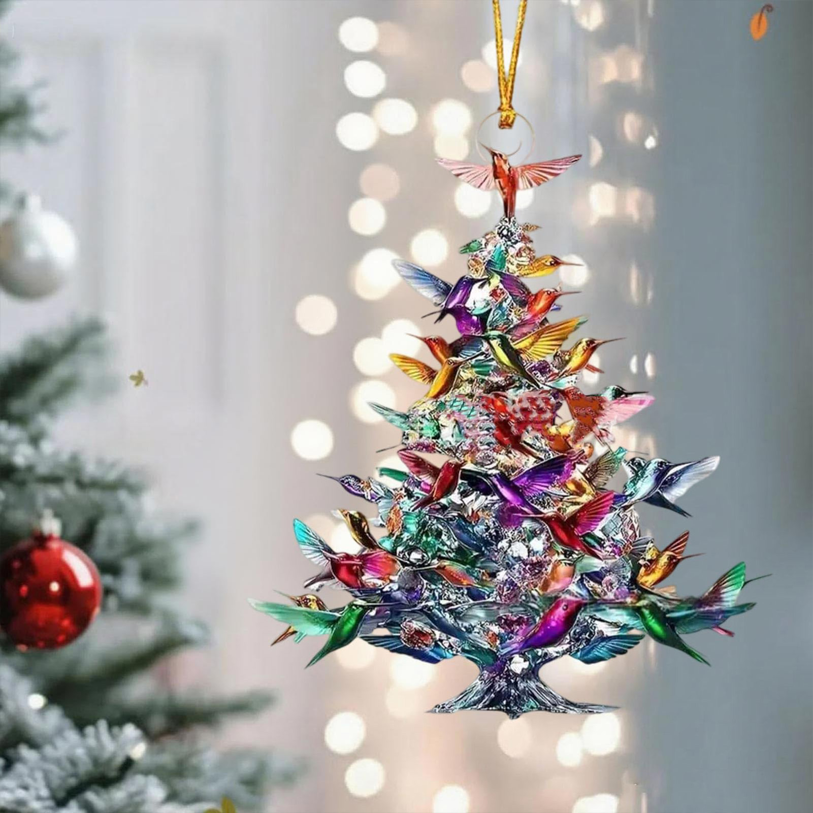 8cm 2D Acrylic Bird Ornaments  - Interior Design Xmas avis et prix
