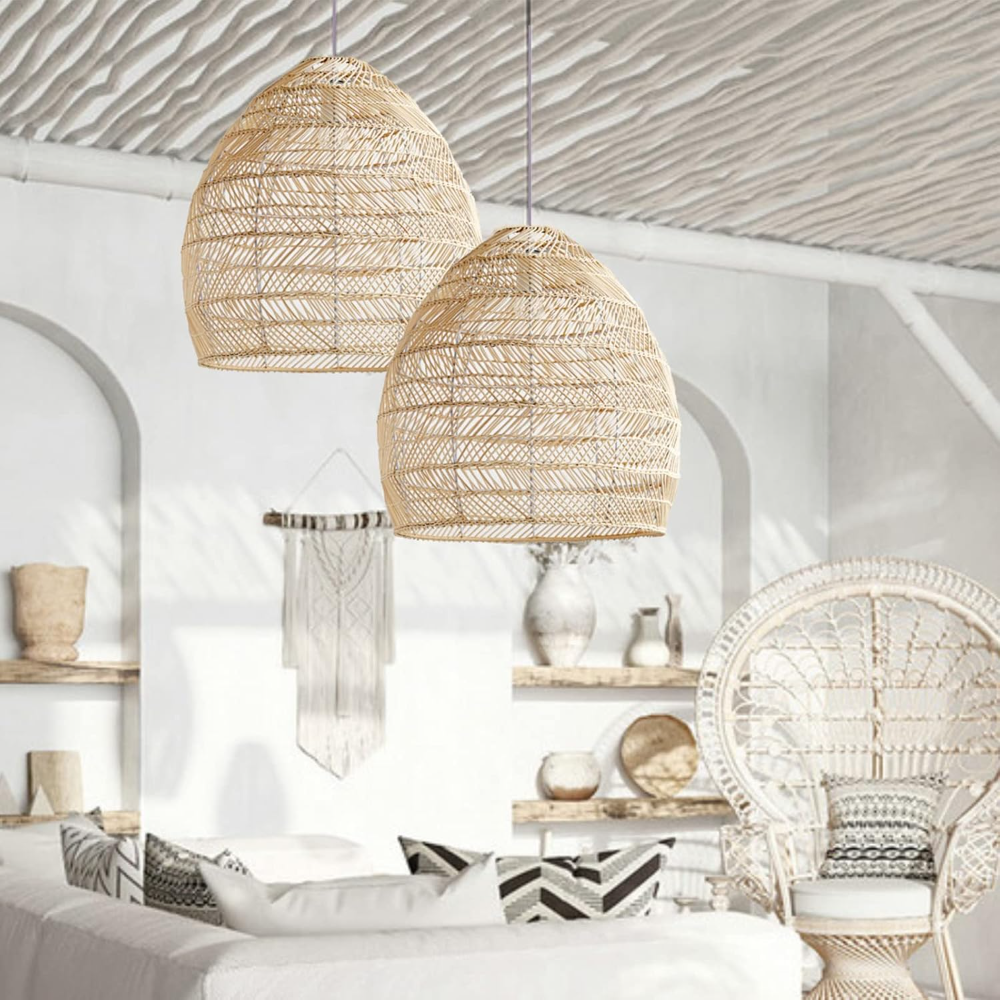 Rattan Woven Pendant Light Sha - Wicker Pendant Shade avis et prix