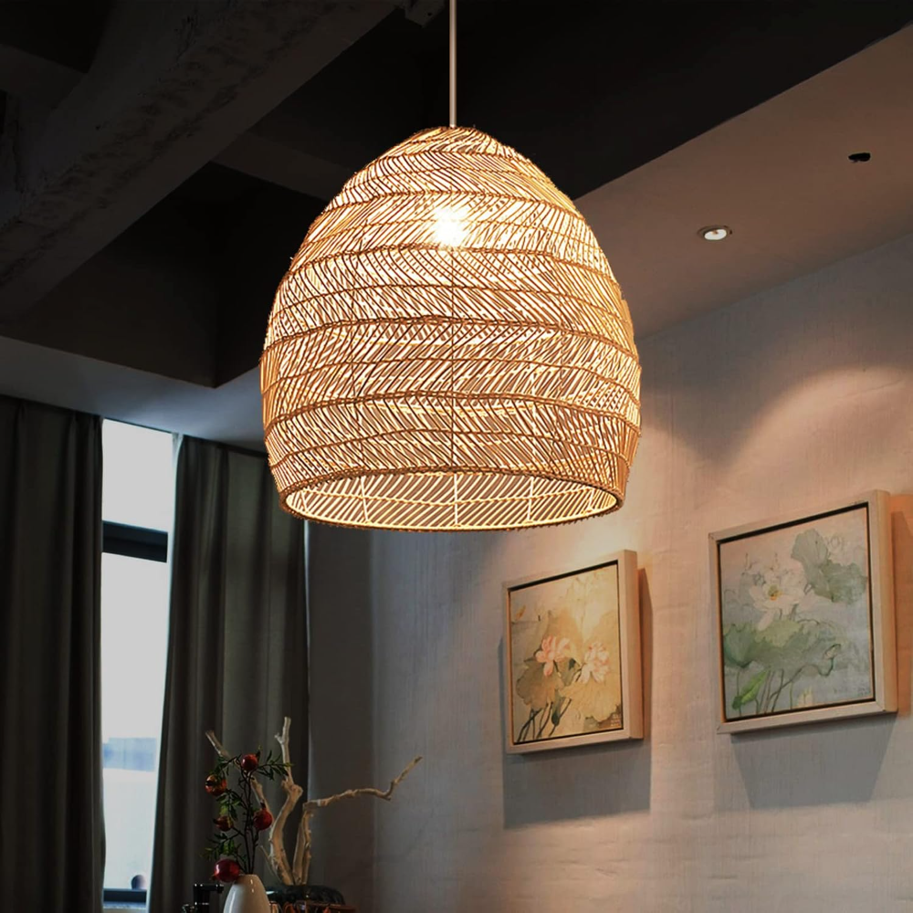 Rattan Woven Pendant Light Sha - Wicker Pendant Shade avis et prix