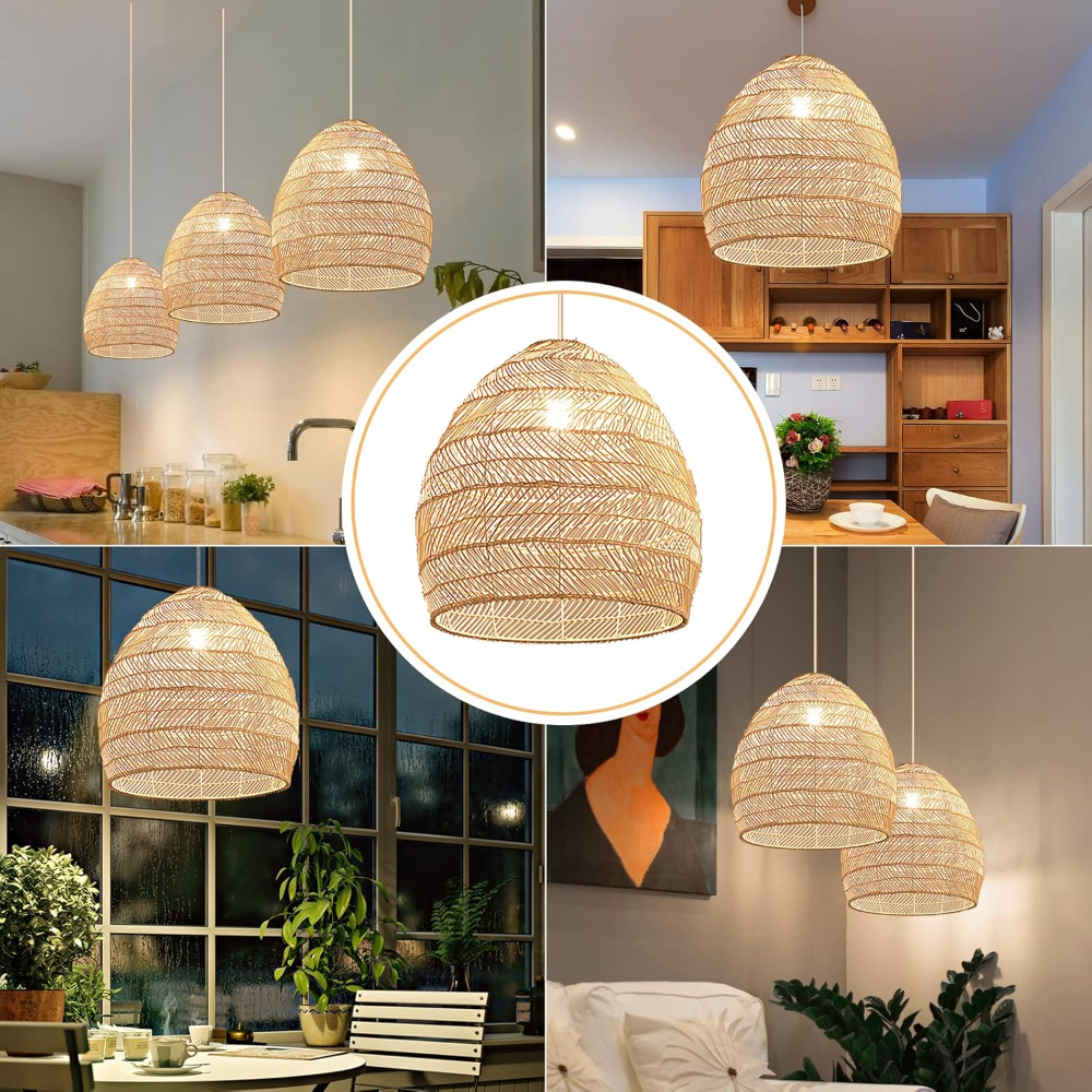 Rattan Woven Pendant Light Sha - Wicker Pendant Shade avis et prix