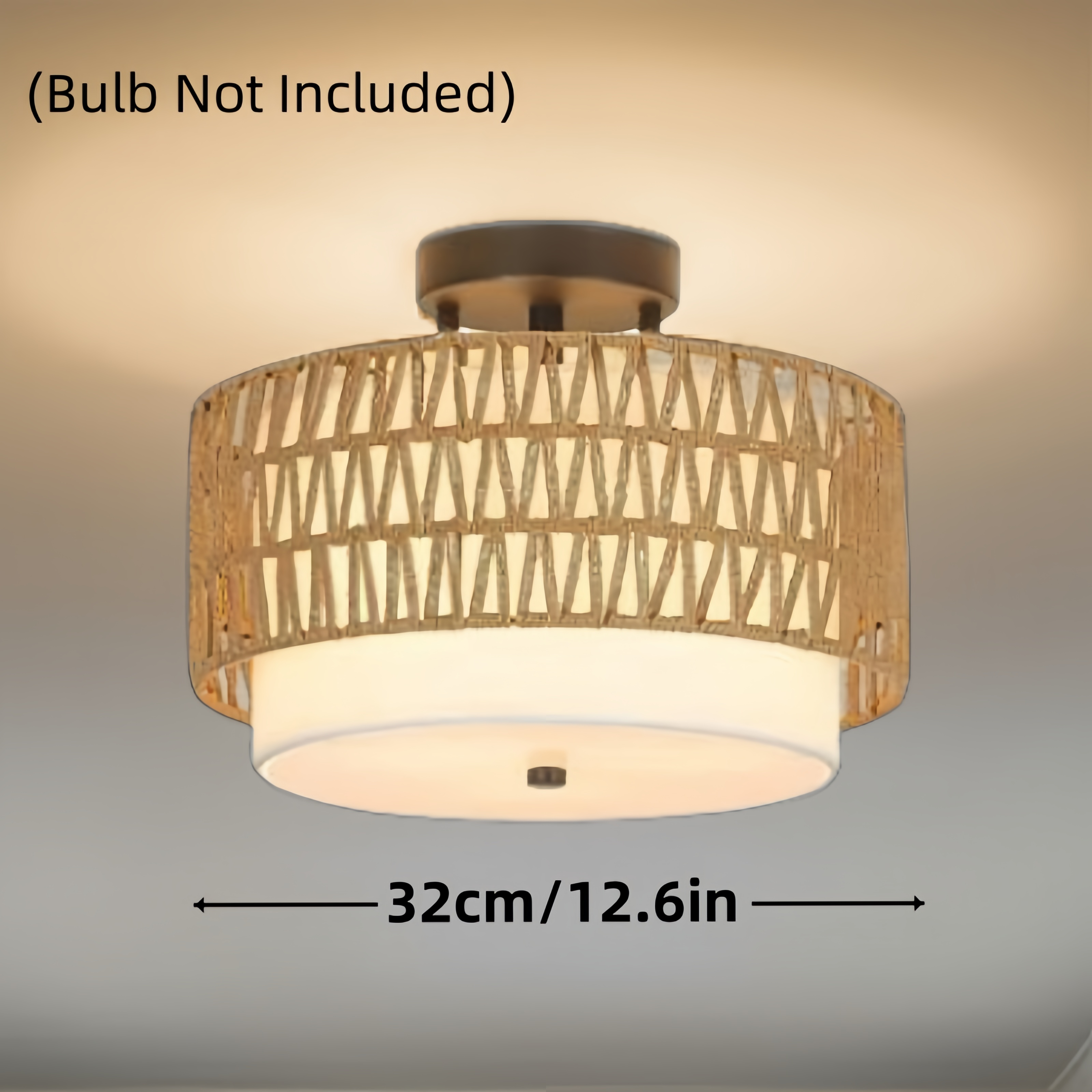 Bohemian semi-recessed bamboo  - Wicker Pendant Shade avis et prix