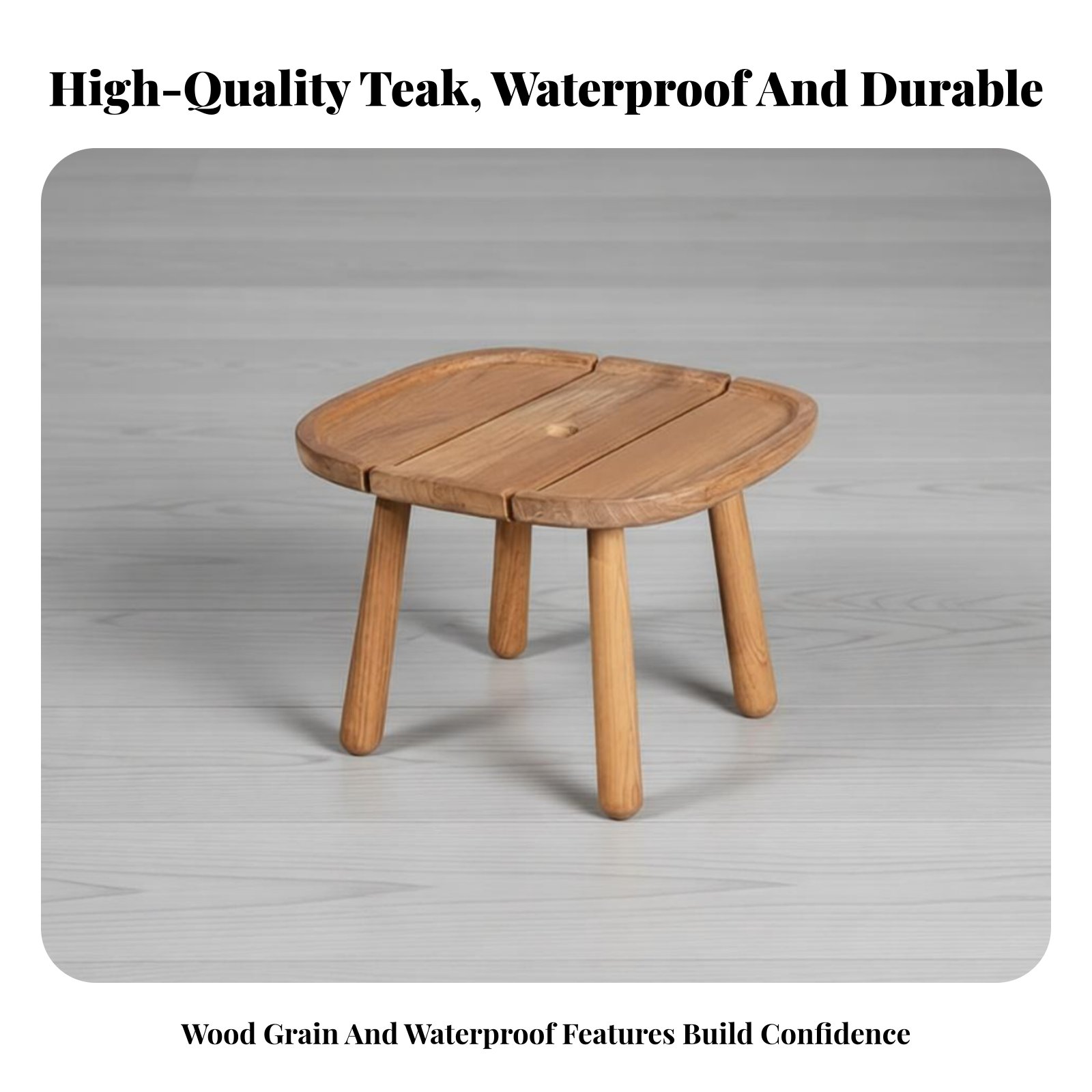Round Slatted Side Table Water - Interior Design Deck avis et prix