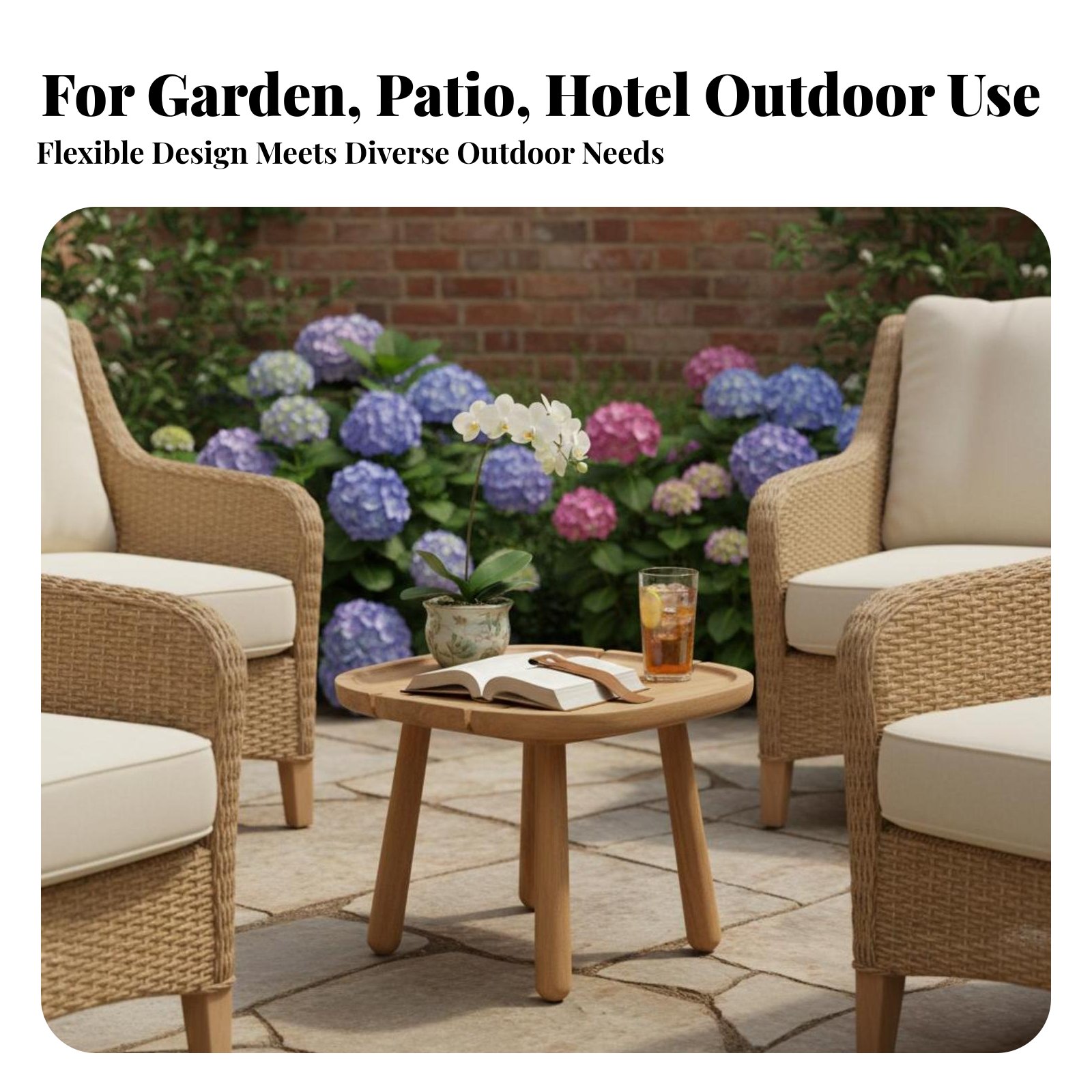 Round Slatted Side Table Water - Interior Design Deck avis et prix