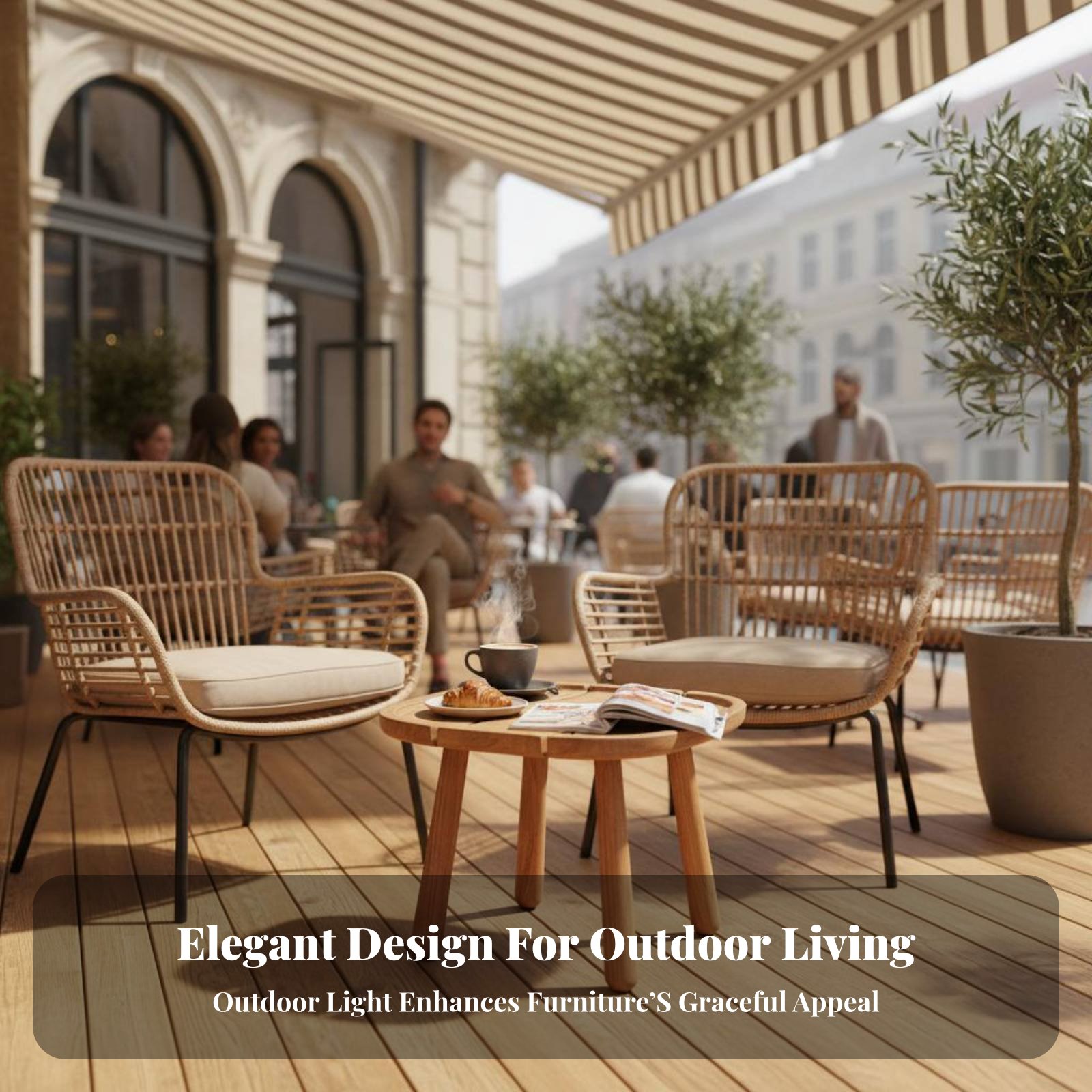 Round Slatted Side Table Water - Interior Design Deck avis et prix