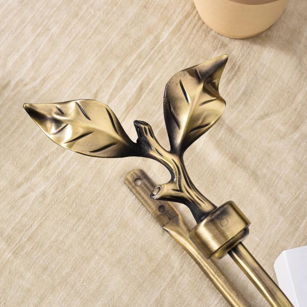 Leaf Shaped Curtain Holdbacks, - Antique Brass Hook avis et prix