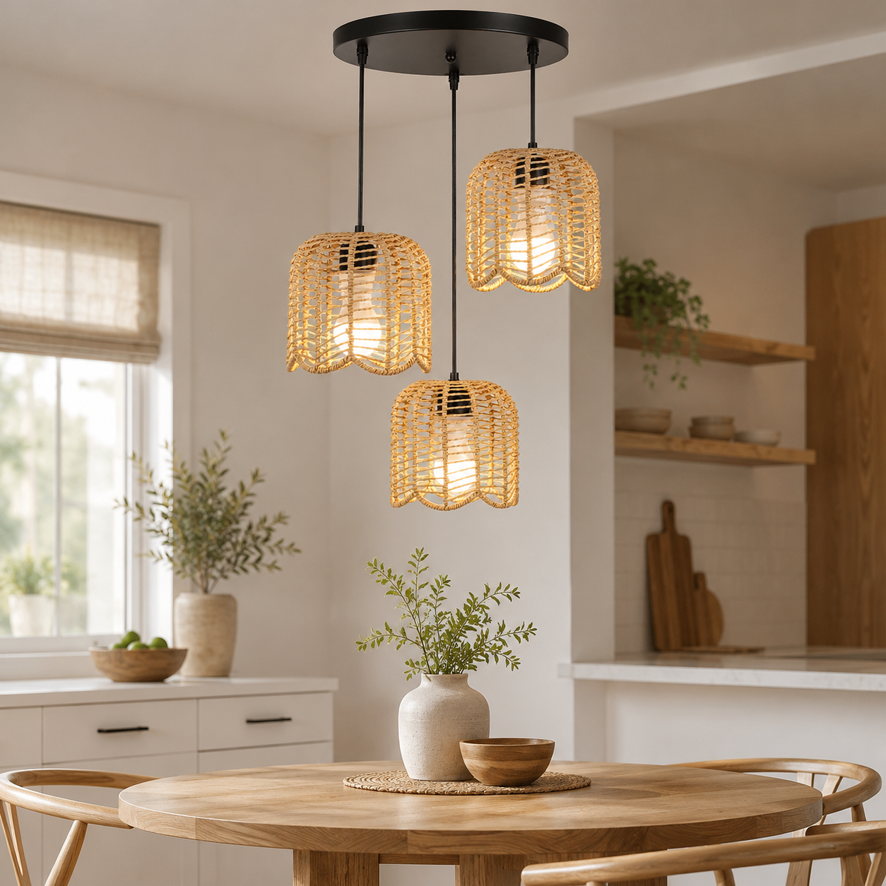 JOYINLED Farmhouse Hand Woven  - Wicker Pendant Shade avis et prix