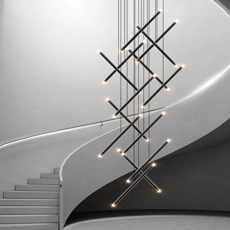 Modern Chandelier LED Stair Ch - Interior Design Deck avis et prix