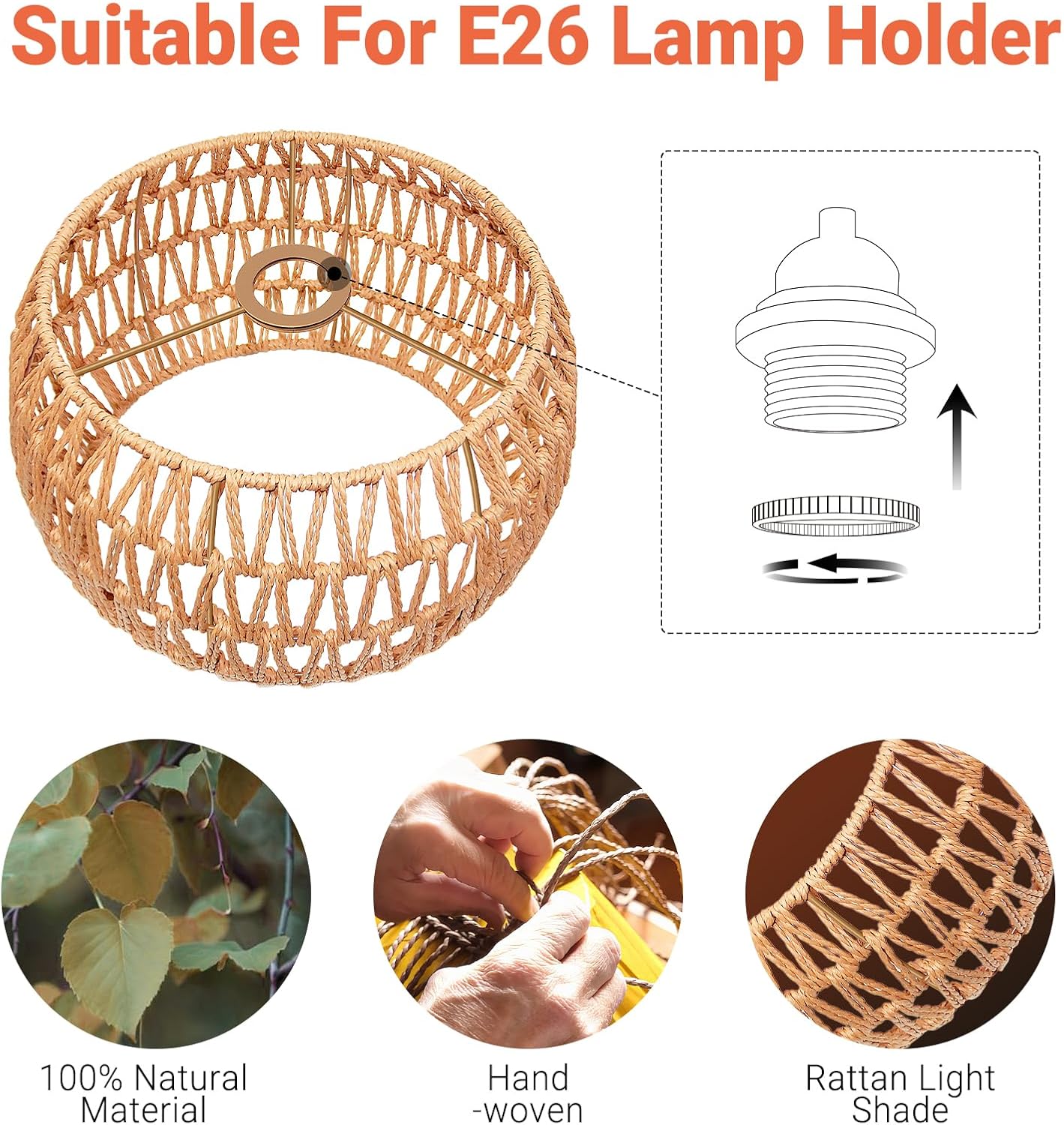 Hanging Pendant Lamp Shade(12. - Wicker Pendant Shade avis et prix