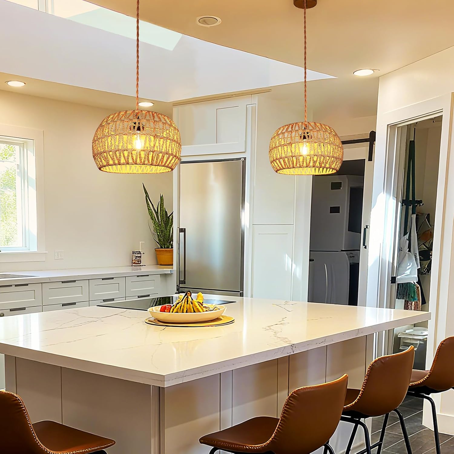 Hanging Pendant Lamp Shade(12. - Wicker Pendant Shade avis et prix