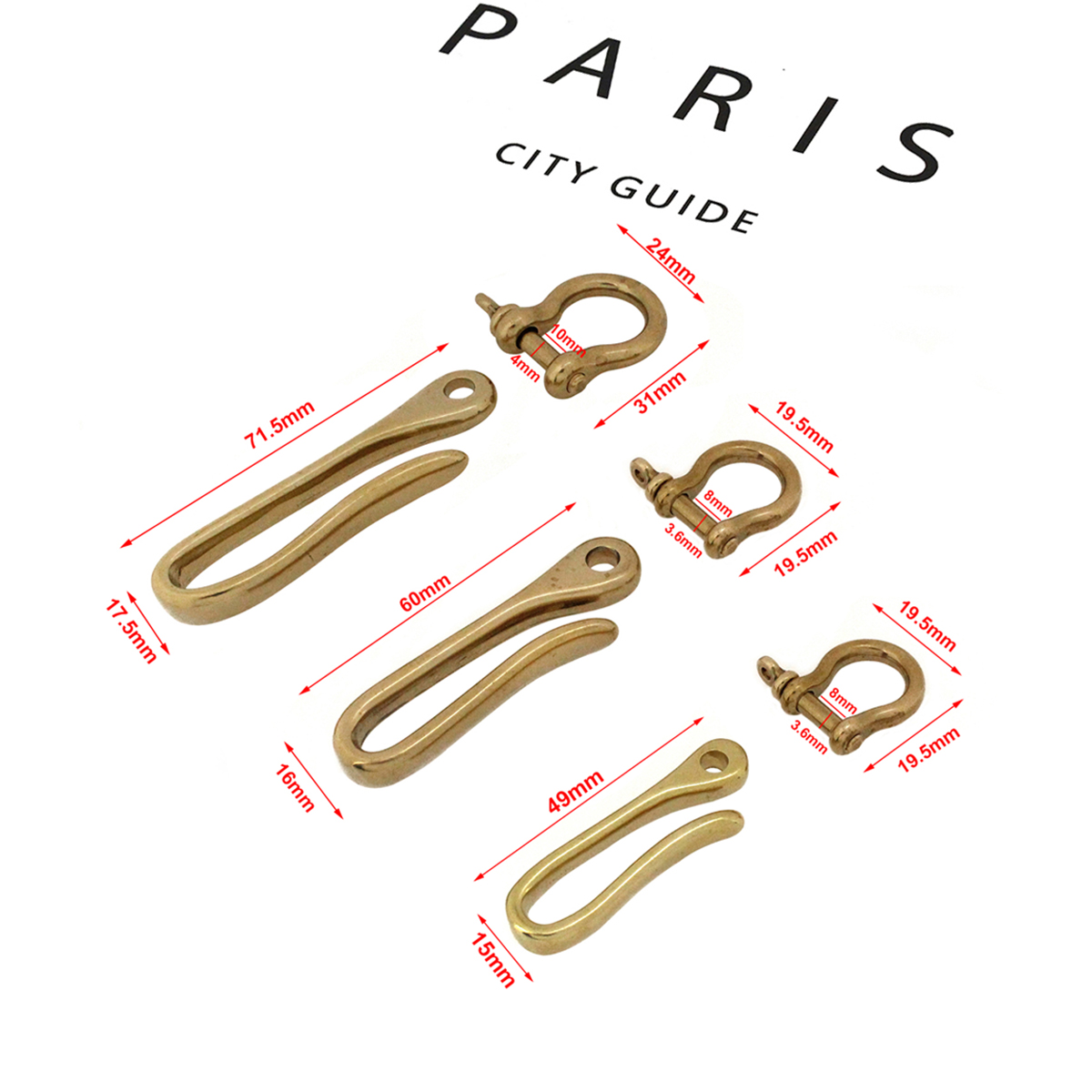 Belt U Hook Brass Keychain Fob - Antique Brass Hook avis et prix