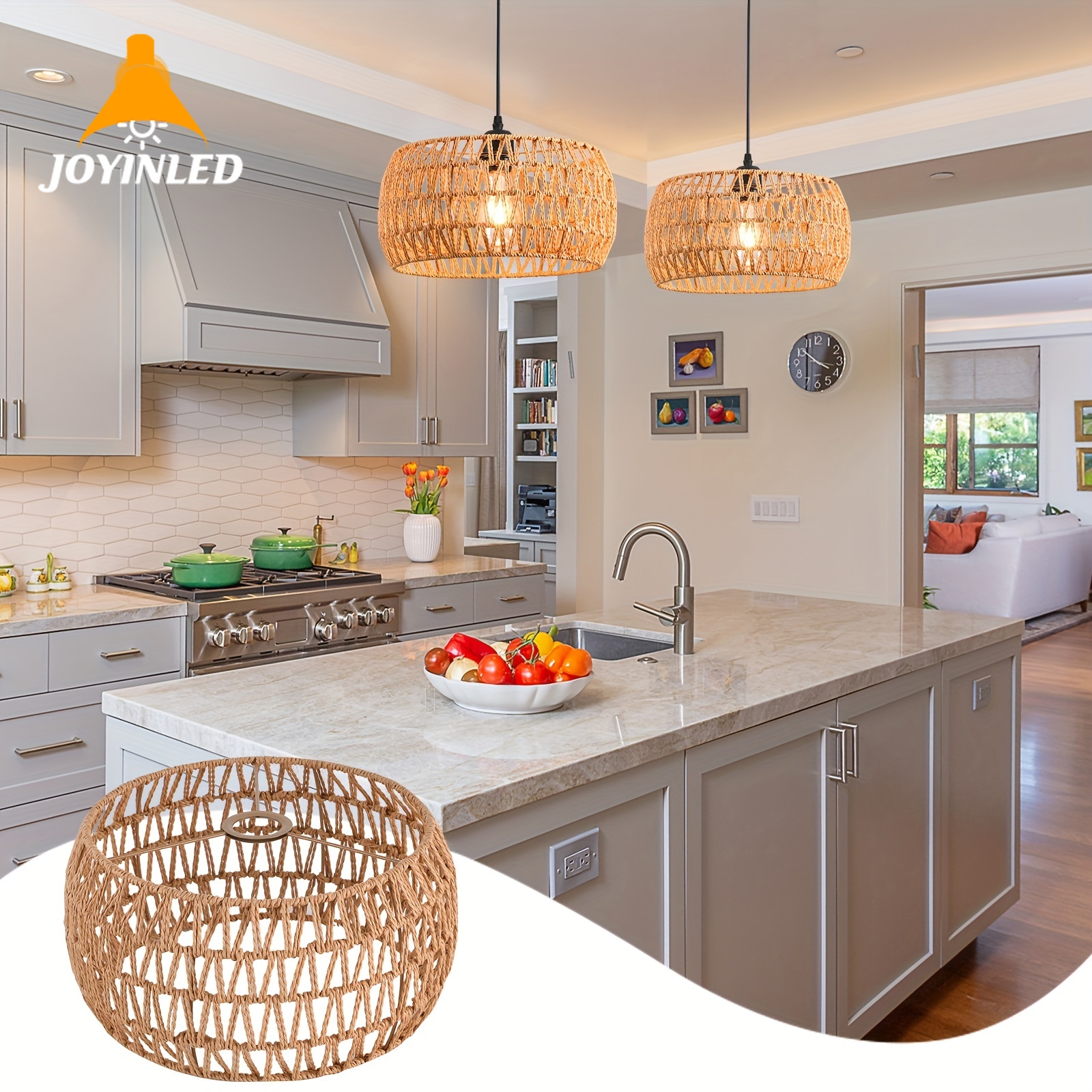 Handmade Bamboo Rattan Wicker  - Wicker Pendant Shade avis et prix
