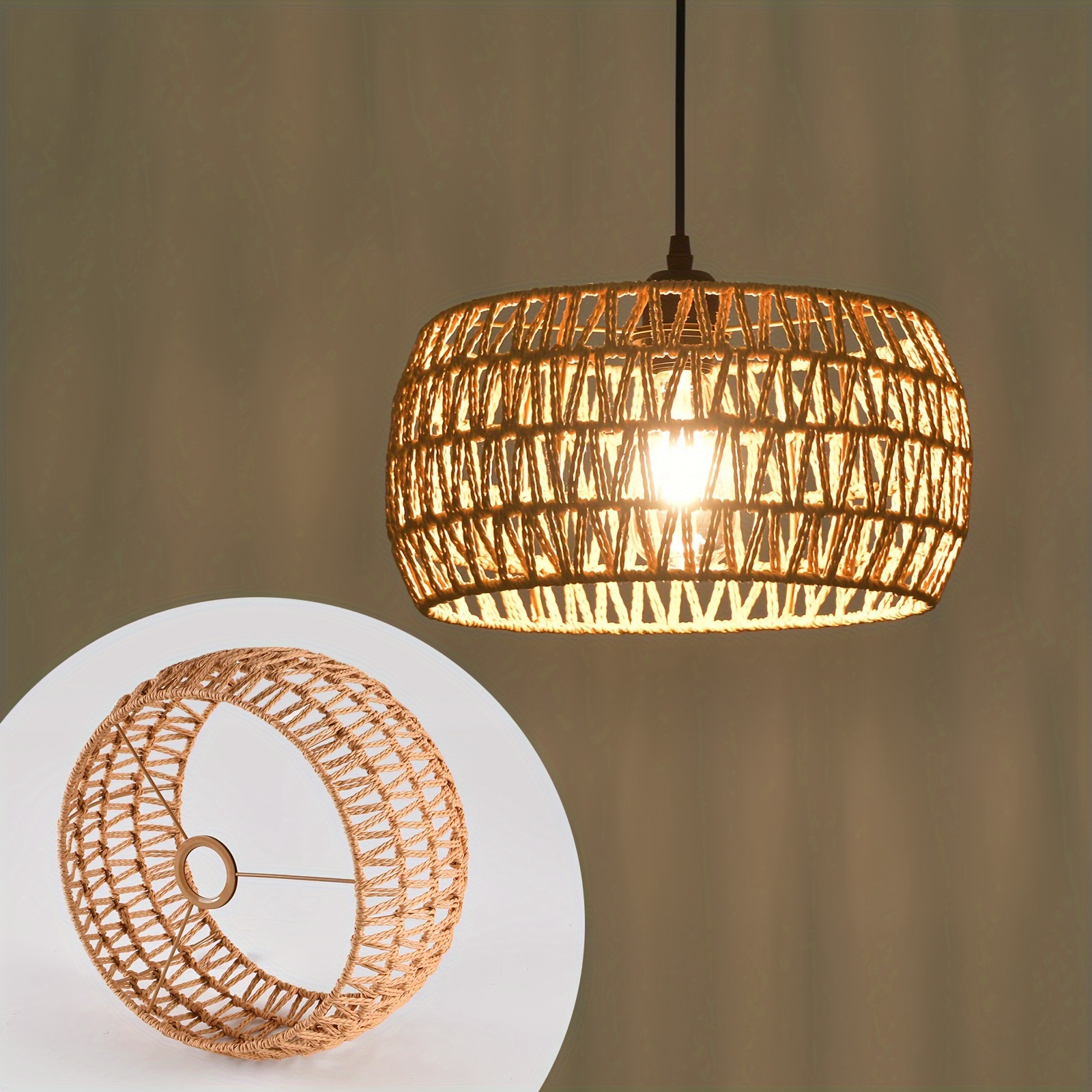 Handmade Bamboo Rattan Wicker  - Wicker Pendant Shade avis et prix